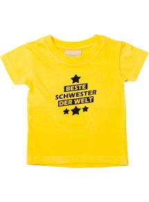 Kinder T-Shirt beste Schwester der Welt gelb, 0-6 Monate