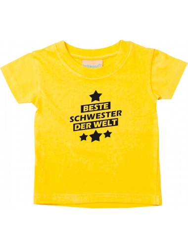 Kinder T-Shirt beste Schwester der Welt gelb, 0-6 Monate