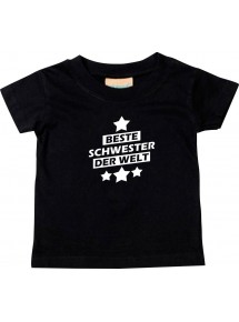 Kinder T-Shirt beste Schwester der Welt schwarz, 0-6 Monate
