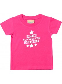 Kinder T-Shirt beste Schwester der Welt pink, 0-6 Monate