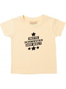 Kinder T-Shirt beste Schwester der Welt hellgelb, 0-6 Monate