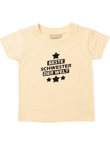 Kinder T-Shirt beste Schwester der Welt hellgelb, 0-6 Monate