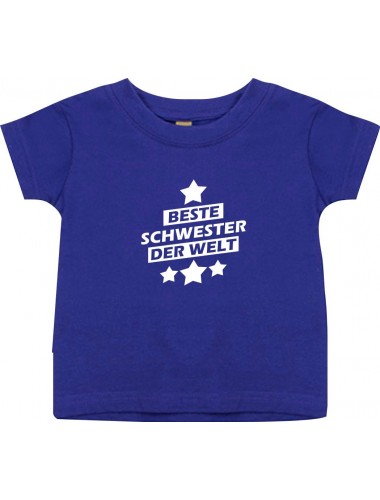 Kinder T-Shirt beste Schwester der Welt lila, 0-6 Monate