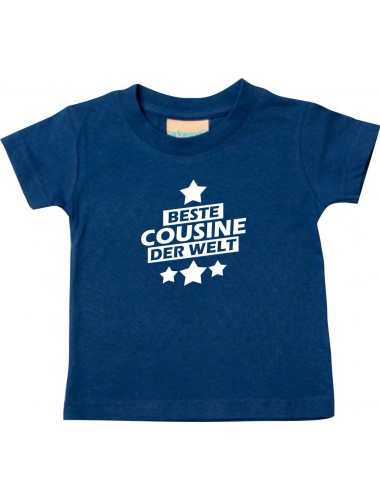 Kinder T-Shirt beste Cousine der Welt navy, 0-6 Monate