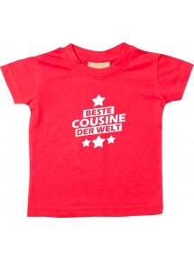 Kinder T-Shirt beste Cousine der Welt rot, 0-6 Monate