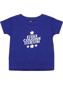 Kinder T-Shirt beste Cousine der Welt lila, 0-6 Monate