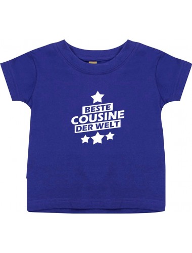 Kinder T-Shirt beste Cousine der Welt lila, 0-6 Monate