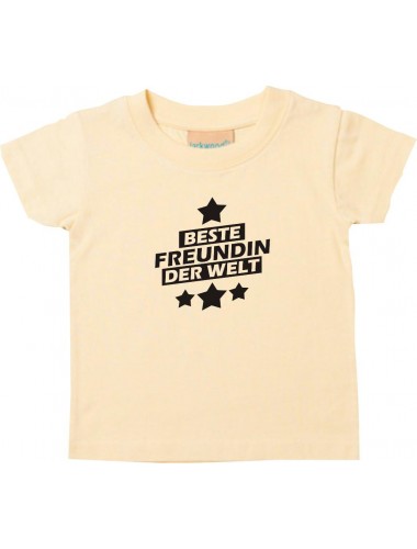 Kinder T-Shirt beste Freundin der Welt hellgelb, 0-6 Monate