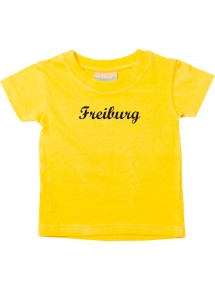 Kinder T-Shirt City Stadt Shirt Freiburg Deine Stadt Kult, Farbe gelb, 0-6 Monate