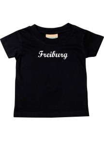 Kinder T-Shirt City Stadt Shirt Freiburg Deine Stadt Kult, Farbe schwarz, 0-6 Monate