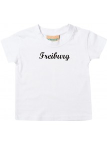 Kinder T-Shirt City Stadt Shirt Freiburg Deine Stadt Kult, Farbe weiss, 0-6 Monate