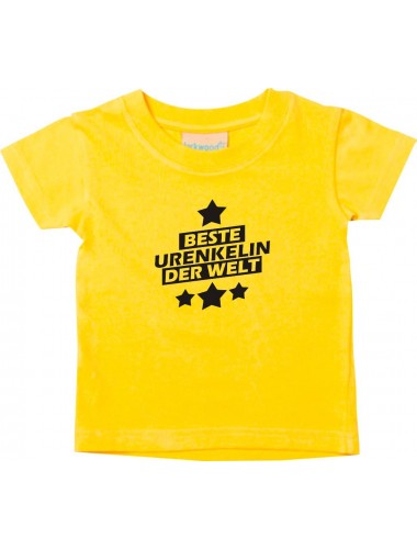 Kinder T-Shirt beste Urenkelin der Welt gelb, 0-6 Monate