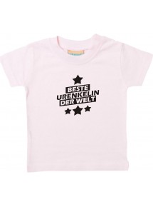 Kinder T-Shirt beste Urenkelin der Welt rosa, 0-6 Monate