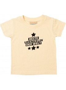 Kinder T-Shirt beste Urenkelin der Welt hellgelb, 0-6 Monate