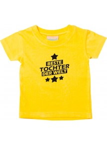 Kinder T-Shirt beste Tochter der Welt gelb, 0-6 Monate