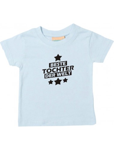 Kinder T-Shirt beste Tochter der Welt hellblau, 0-6 Monate