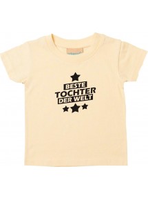 Kinder T-Shirt beste Tochter der Welt hellgelb, 0-6 Monate
