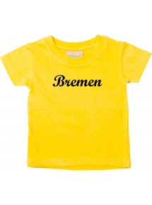 Kinder T-Shirt City Stadt Shirt Bremen Deine Stadt Kult gelb, 0-6 Monate