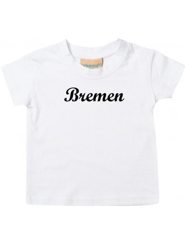 Kinder T-Shirt City Stadt Shirt Bremen Deine Stadt Kult weiss, 0-6 Monate