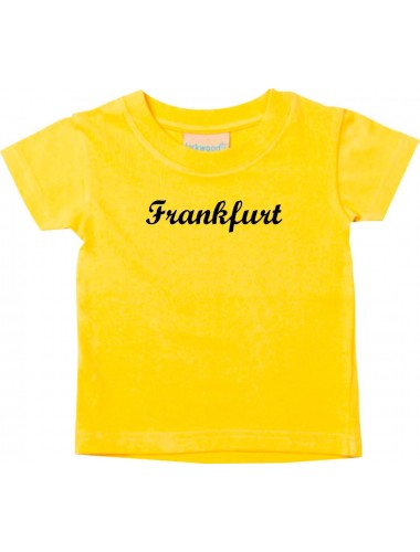 Kinder T-Shirt City Stadt Shirt Frankfurt Deine Stadt Kult gelb, 0-6 Monate