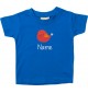 Kinder T-Shirt  mit tollen Motiven inkl Ihrem Wunschnamen Spatz royal, Größe 0-6 Monate