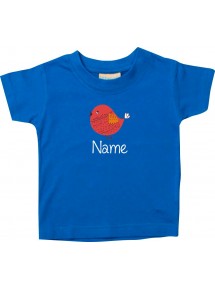 Kinder T-Shirt  mit tollen Motiven inkl Ihrem Wunschnamen Spatz royal, Größe 0-6 Monate