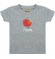 Kinder T-Shirt  mit tollen Motiven inkl Ihrem Wunschnamen Spatz grau, Größe 0-6 Monate