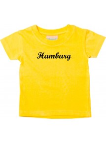 Kinder T-Shirt City Stadt Shirt Hamburg Deine Stadt Kult gelb, 0-6 Monate