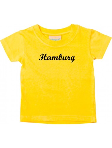 Kinder T-Shirt City Stadt Shirt Hamburg Deine Stadt Kult gelb, 0-6 Monate