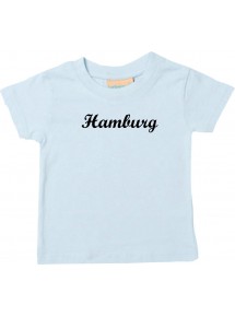 Kinder T-Shirt City Stadt Shirt Hamburg Deine Stadt Kult hellblau, 0-6 Monate