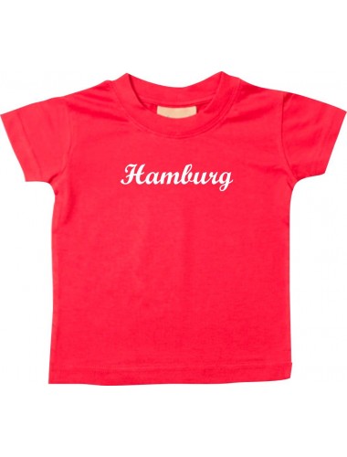 Kinder T-Shirt City Stadt Shirt Hamburg Deine Stadt Kult rot, 0-6 Monate