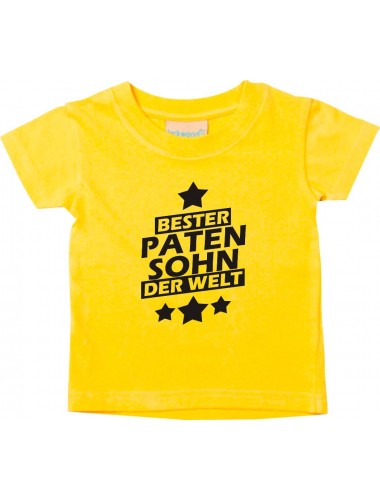 Kinder T-Shirt bester Patensohn der Welt gelb, 0-6 Monate
