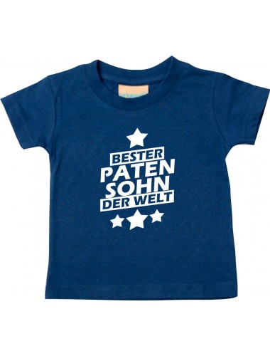 Kinder T-Shirt bester Patensohn der Welt navy, 0-6 Monate