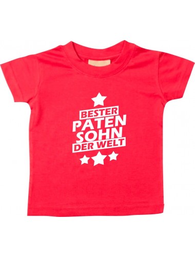 Kinder T-Shirt bester Patensohn der Welt rot, 0-6 Monate