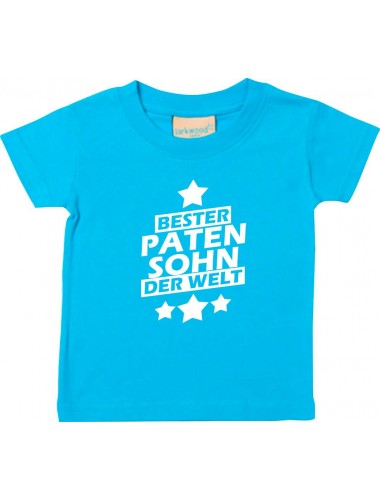 Kinder T-Shirt bester Patensohn der Welt tuerkis, 0-6 Monate