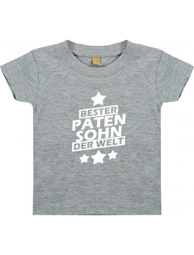 Kinder T-Shirt bester Patensohn der Welt grau, 0-6 Monate