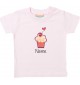 Kinder T-Shirt  mit tollen Motiven inkl Ihrem Wunschnamen Muffin rosa, Größe 0-6 Monate
