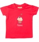 Kinder T-Shirt  mit tollen Motiven inkl Ihrem Wunschnamen Muffin rot, Größe 0-6 Monate