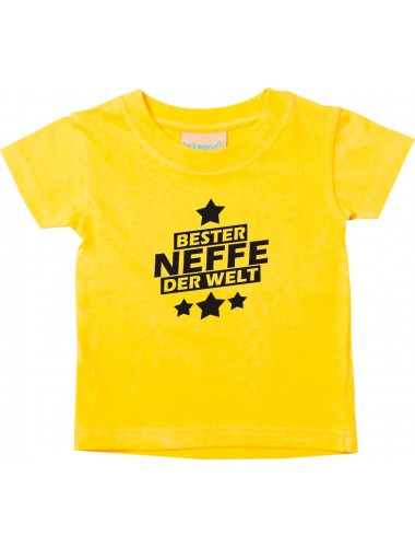 Kinder T-Shirt bester Neffe der Welt gelb, 0-6 Monate