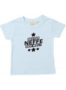 Kinder T-Shirt bester Neffe der Welt hellblau, 0-6 Monate