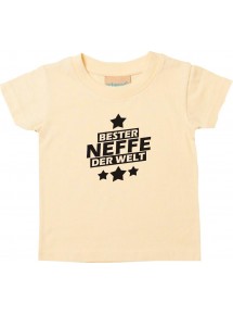 Kinder T-Shirt bester Neffe der Welt hellgelb, 0-6 Monate