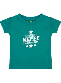 Kinder T-Shirt bester Neffe der Welt jade, 0-6 Monate
