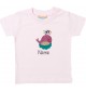 Kinder T-Shirt  mit tollen Motiven inkl Ihrem Wunschnamen Wal rosa, Größe 0-6 Monate