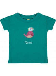 Kinder T-Shirt  mit tollen Motiven inkl Ihrem Wunschnamen Wal jade, Größe 0-6 Monate