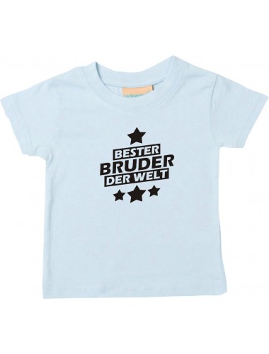 Kinder T-Shirt bester Bruder der Welt hellblau, 0-6 Monate
