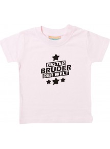 Kinder T-Shirt bester Bruder der Welt rosa, 0-6 Monate