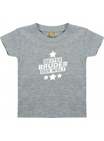 Kinder T-Shirt bester Bruder der Welt grau, 0-6 Monate