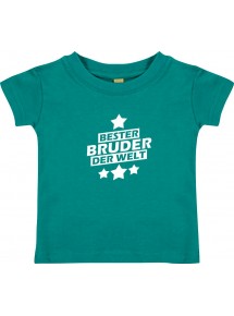Kinder T-Shirt bester Bruder der Welt jade, 0-6 Monate