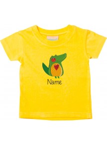 Kinder T-Shirt  mit tollen Motiven inkl Ihrem Wunschnamen Krokodil