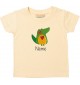 Kinder T-Shirt  mit tollen Motiven inkl Ihrem Wunschnamen Krokodil hellgelb, Größe 0-6 Monate